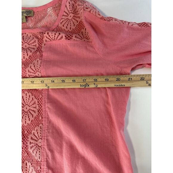 Vintage America Women's Small Blouse Pink Lace Accent Feminine Cottage Core - Picture 12 of 14
